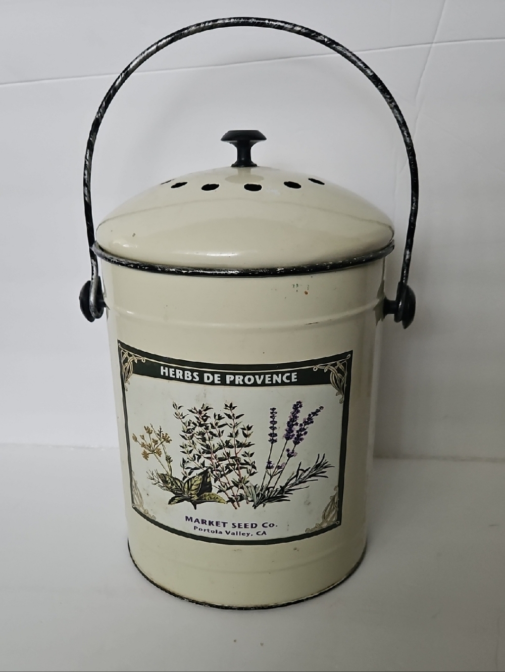 Cream 'Herbs de Provence' Decorative Kitchen Canister